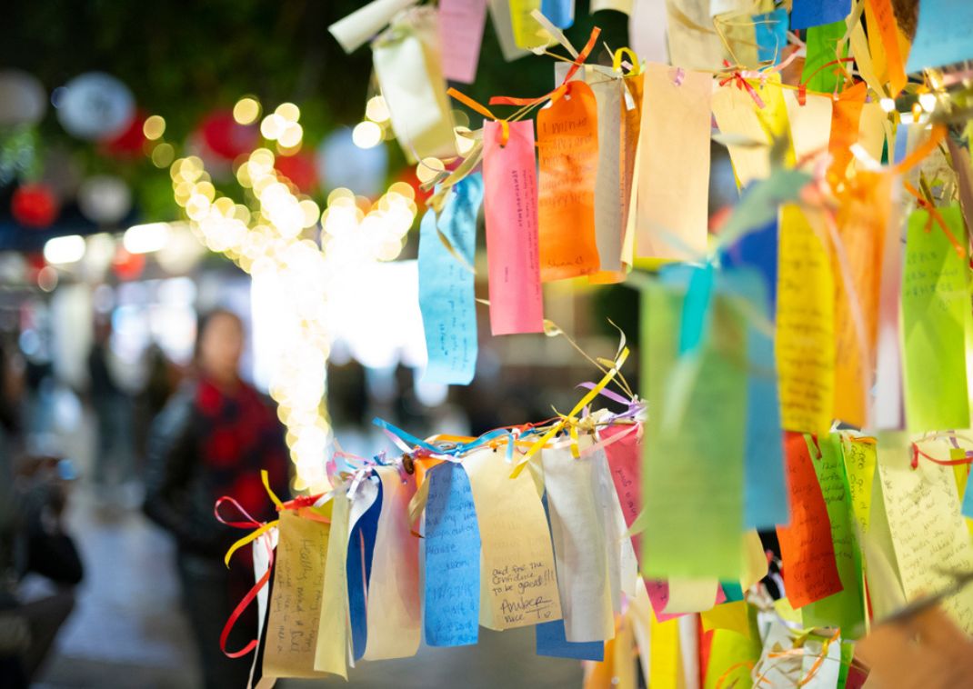 Desideri su strisce di carta per il festival di Tanabata, Giappone