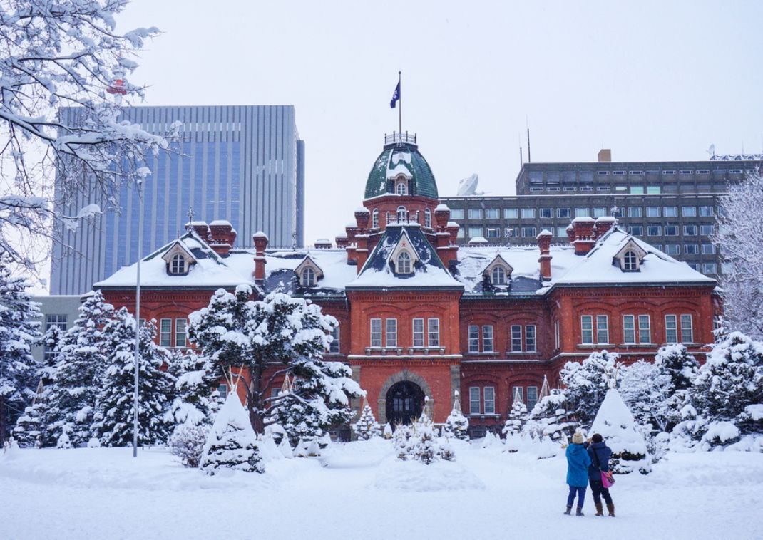 Vista del vecchio palazzo del governo dell’Hokkaido, Sapporo