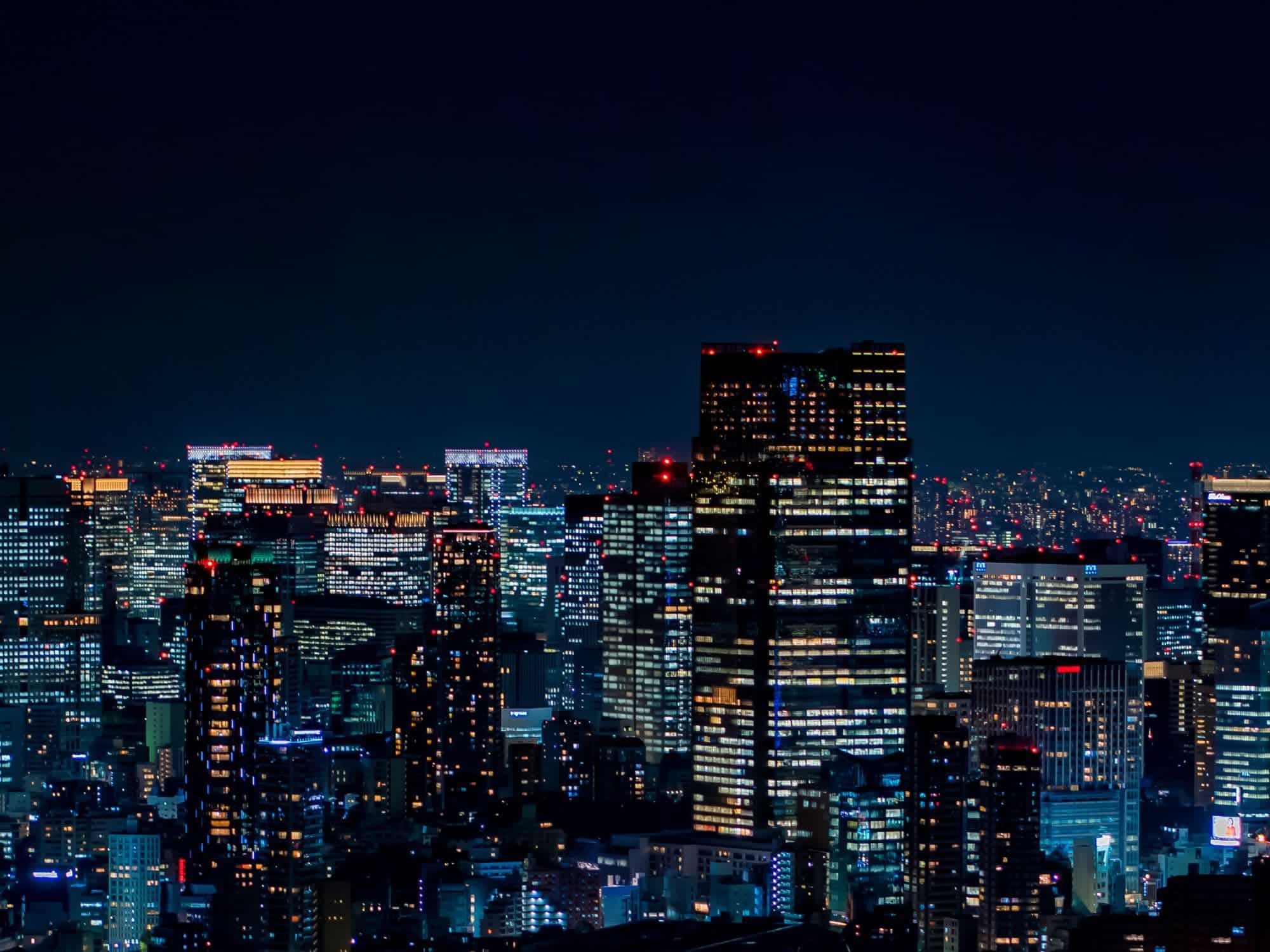 Vista notturna di Tokyo, Giappone