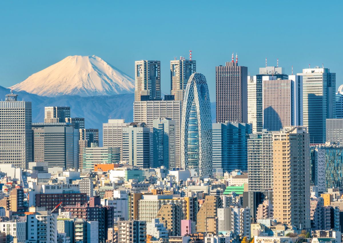 Panorama dei grattacieli di Tokyo, Giappone