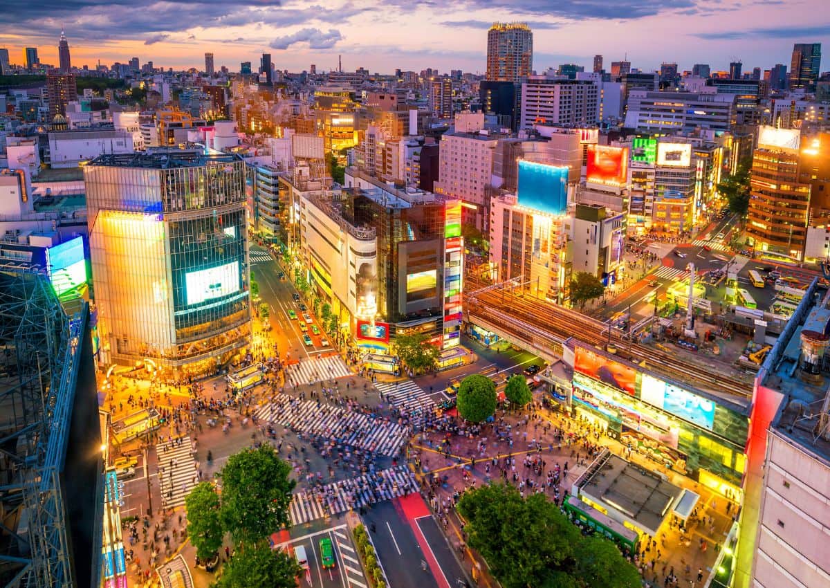 L’incrocio di Shibuya Crossing dall'alto, Tokyo