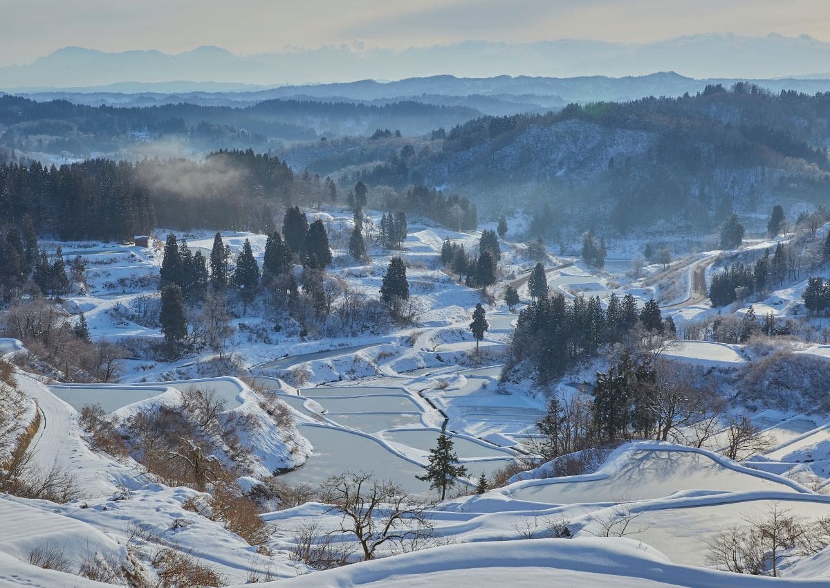 Paesaggio invernale a Hoshitoge, Niigata