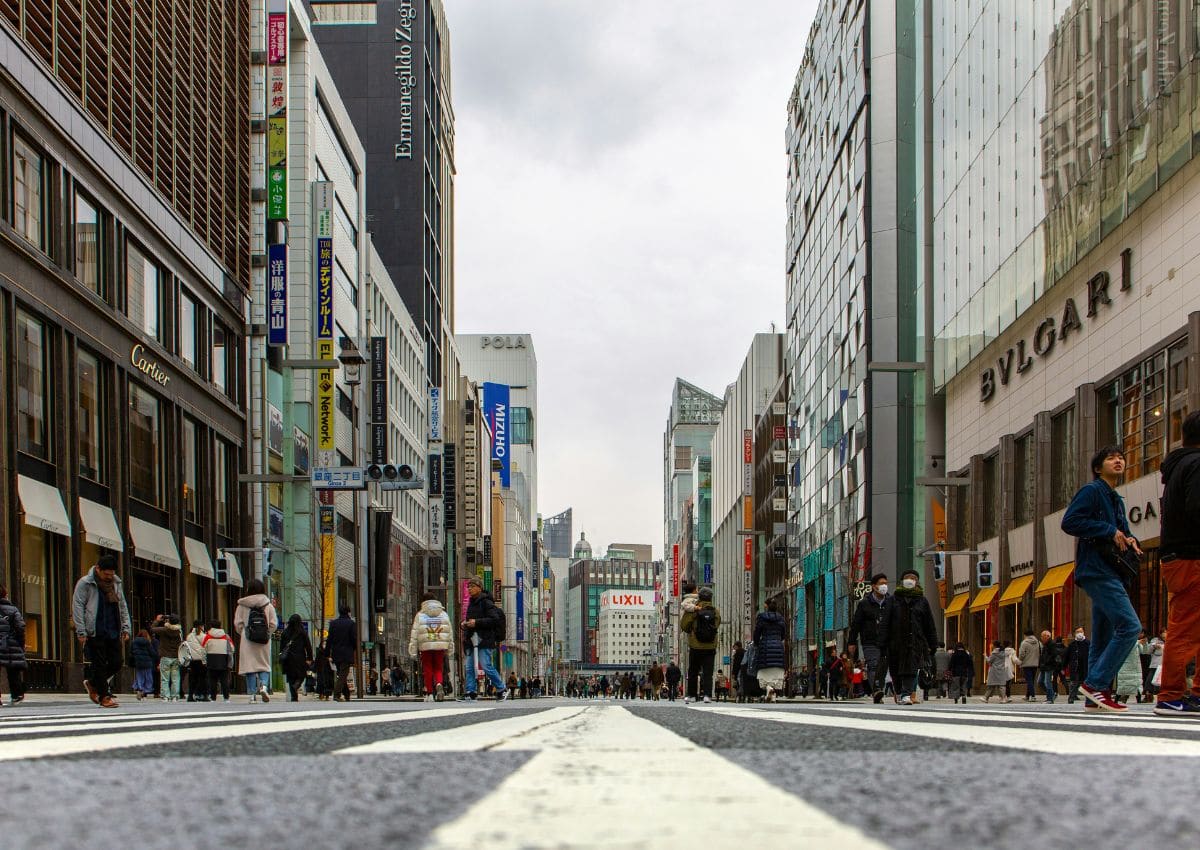 Turisti a Ginza, Tokyo