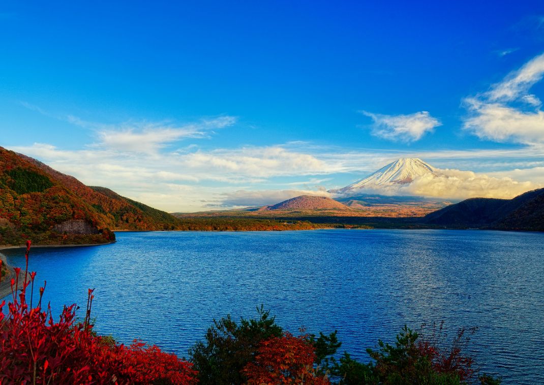 Il Lago Motosu e il Monte Fuji, Yamanashi, Giappone