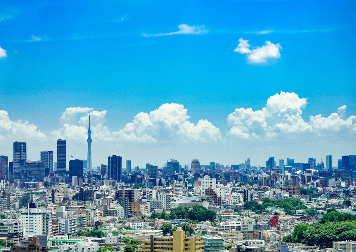 Una veduta di Tokyo in estate