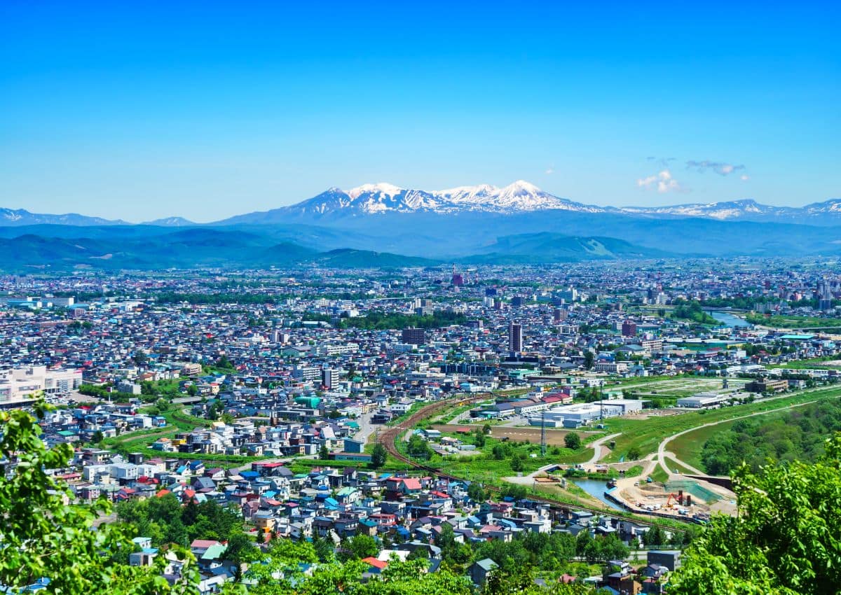 Vista di Asahikawa, la seconda città più grande dell’Hokkaido