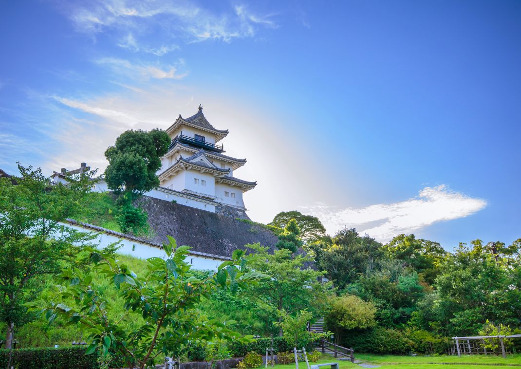 Castello di Kakegawa con sfondo del cielo a Kakegawa-shi, Shizuoka, Giappone