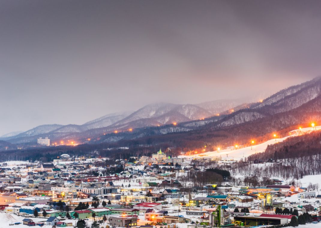 Paesaggio innevato a Furano