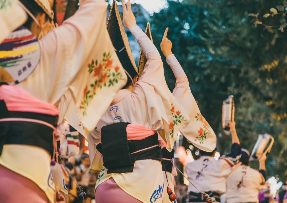 Danza tradizionale giapponese durante l’Awa Odori