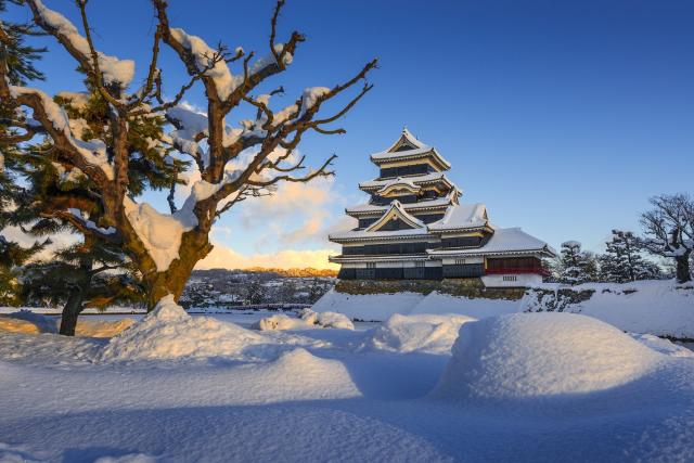 Il castello di Matsumoto in inverno