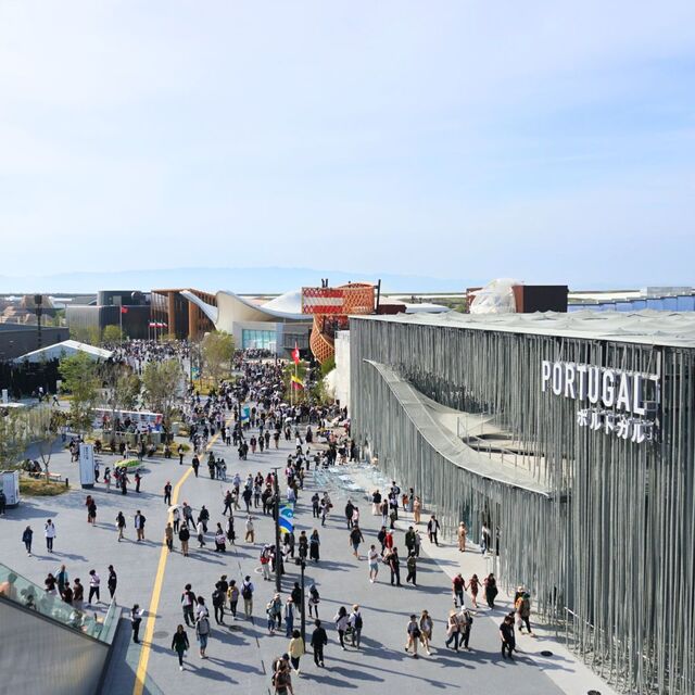 Panorama dall'alto dell'EXPO 2025 di Osaka