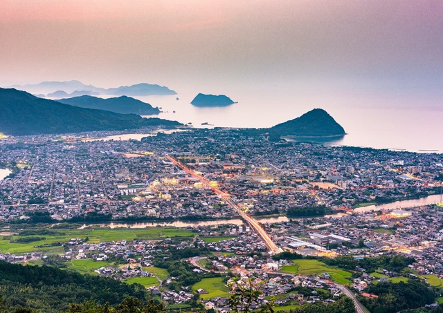 Città di Hagi al tramonto