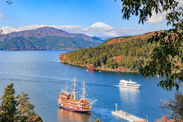 Hakone, Lago Ashi e vista del Monte Fuji 