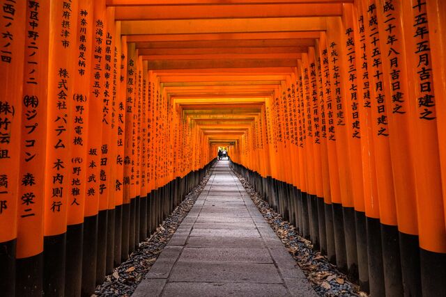 Santuario Fushimi Inari: tunnel di torii, Kyoto