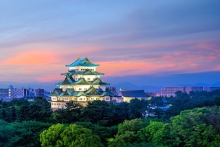 Il castello di Nagoya al tramonto