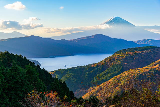 Il lago Ashi con il monte Fuji, Hakone