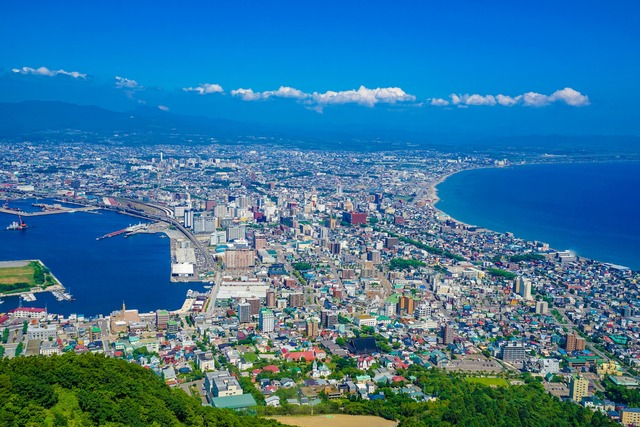 Grattacieli della città di Hakodate, Hokkaido 
