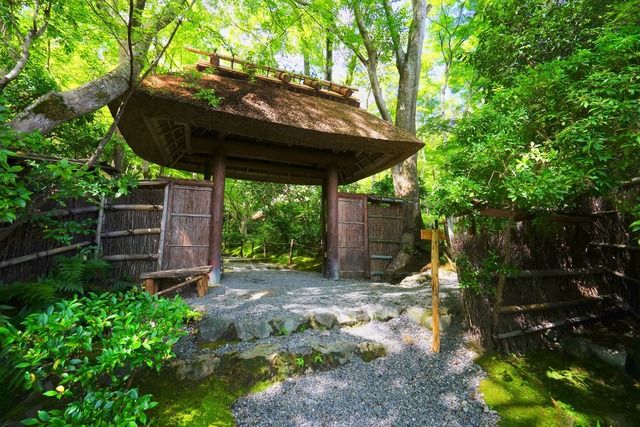 Ingresso al giardino di muschio del tempio Gio-ji, Kyoto 