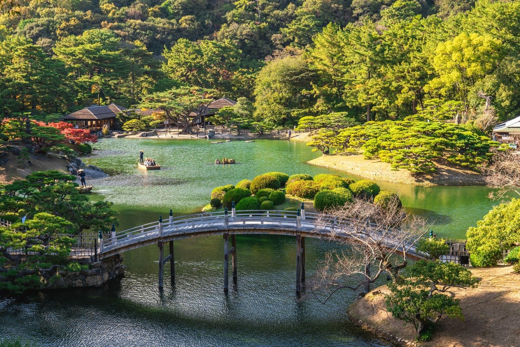 Ritsurin Garden, uno dei più importanti giardini giapponesi, a Takamatsu 