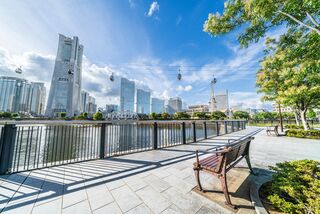 Vista sul quartiere Minatomirai a Yokohama