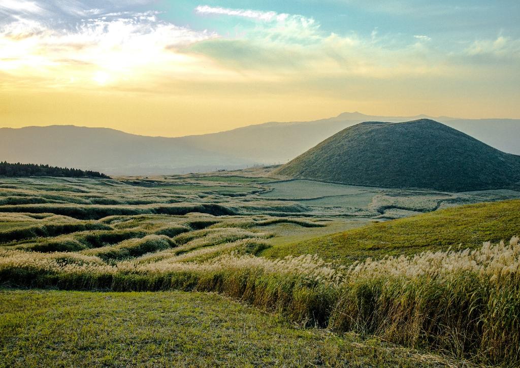 Vista panoramica del Parco Nazionale di Aso-Kuju