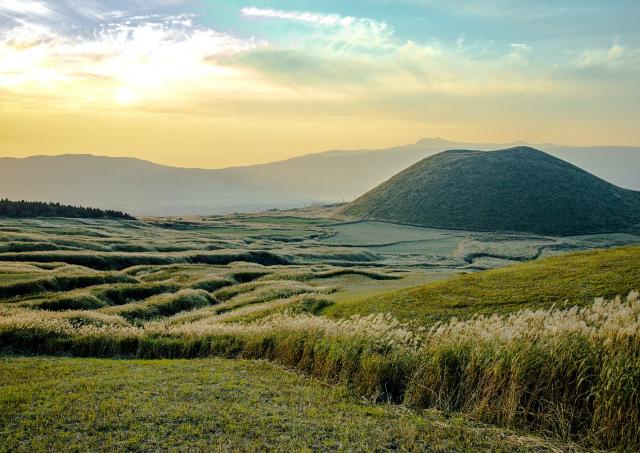 Vista panoramica del Parco Nazionale di Aso-Kuju