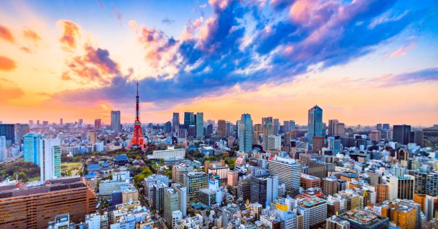 Vista aerea di Tokyo