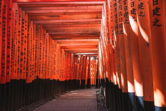 Oltre 10 000 porte di torii rossi nel Santuario di Fushimi Inari