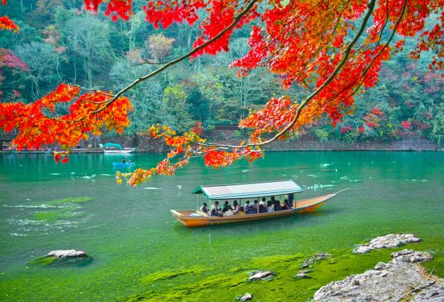 Imbarcazione tipica ad Arashiyama, Kyoto